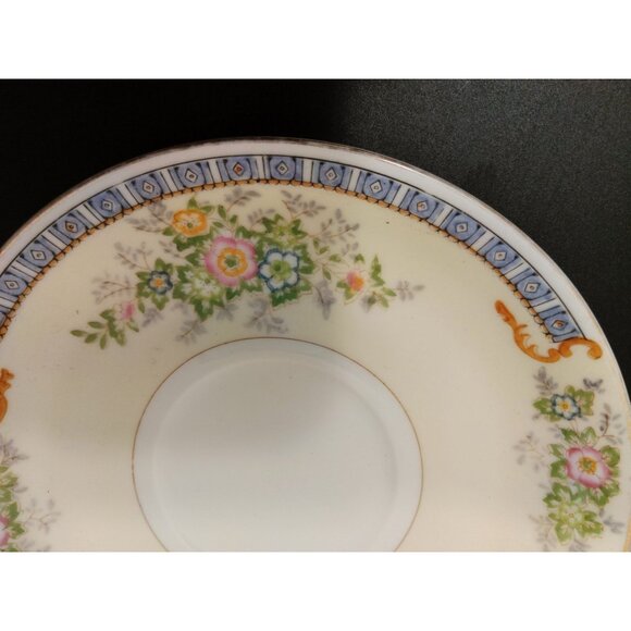 Meito China Cecil Saucer Blue Yellow Floral Vintage Distressed Japan Craft lot 3 - Picture 4 of 13